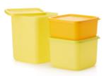 Tupperware Cubix Set 650ml, 1L en 1,8L, Nieuw, Ophalen of Verzenden, Bus of Trommel, Geel