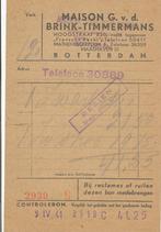 Kassabon 1941 Maison G. v.d. Brink - Timmermans, Rotterdam, Postzegels en Munten, Ophalen of Verzenden, Briefkaart
