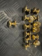 13 Massief Messing Deurknoppen met Rozetten - Keuken/Kast, Antiek en Kunst, Ophalen