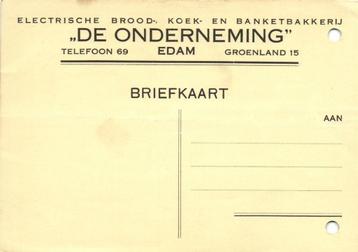 De Onderneming, Edam - 01.1942 - briefkaart beschikbaar voor biedingen