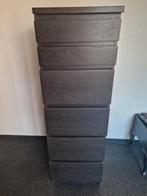 Zwarte ikea hoge smalle ladenkast met spiegel, Huis en Inrichting, Kasten | Ladekasten, Ophalen, Minder dan 50 cm, Gebruikt, 5 laden of meer
