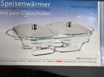 NIEUW - RECHAUD MET TWEE GLAZEN SCHALEN & BRANDERS., Huis en Inrichting, Keuken | Keukenbenodigdheden, Ophalen of Verzenden, Nieuw