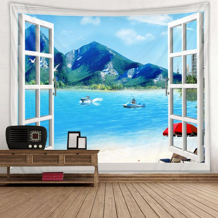 Bergen Wandkleed / 3D Wand Kleed Muurkleed Zee Water Natuur, Huis en Inrichting, Stoffering | Tapijten en Kleden, Nieuw, Rechthoekig