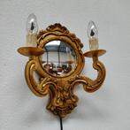 Vintage Barok Brocante Rococo wandlamp met bolspiegeltje, Huis en Inrichting, Valkenswaard, Gebruikt, Info@flashbackfurniture.nl
