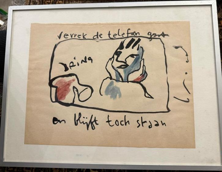 Herman Brood  Verrek de telefoon gaat, Antiek en Kunst, Kunst | Schilderijen | Klassiek, Ophalen