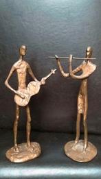 Art Deco set van twee bronzen beelden man en vrouw, Antiek en Kunst, Ophalen of Verzenden, Brons