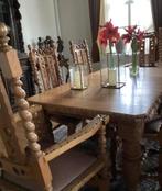 Mooie eethoek antiek grote tafel met 6 stoelen, Antiek en Kunst, Ophalen