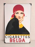 Belga Cigarettes Emaille reclamebord -  Mancave,  Cafe, Verzamelen, Merken en Reclamevoorwerpen, Reclamebord, Ophalen of Verzenden