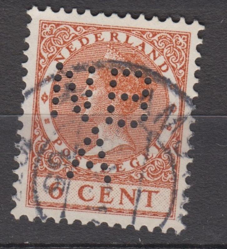 Zegel met perfin NBA, Postzegels en Munten, Postzegels | Nederland, Gestempeld, T/m 1940, Verzenden