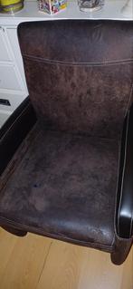 6x Bruine eetkamerstoel / bureaustoel met 4 wielen, Ophalen, Stof, Gebruikt, Bruin