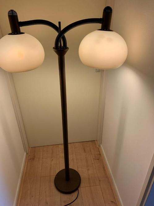 Mushroom dubbele vloerlamp vitange retro bruin, Huis en Inrichting, Lampen | Vloerlampen, Zo goed als nieuw, 100 tot 150 cm, Kunststof