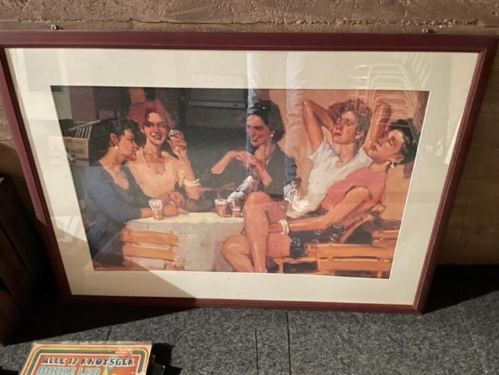 2 Heineken schilderijen – vintage café stijl, Verzamelen, Biermerken, Zo goed als nieuw, Reclamebord, Plaat of Schild, Heineken