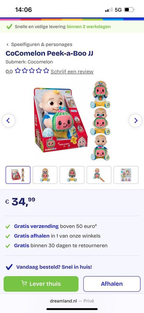 Cocomelon JJ Peek-a-Boo, Kinderen en Baby's, Speelgoed | Babyspeelgoed, Gebruikt, Overige typen, Ophalen of Verzenden