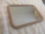 Unieke spage age Tiger spiegel beige rechthoek vintage, Ophalen of Verzenden, Minder dan 100 cm
