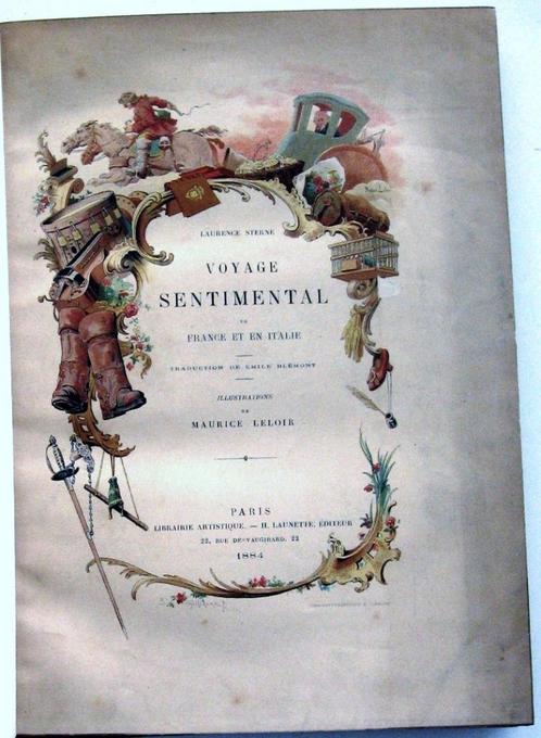 Voyage Sentimental en France et en Italie 1884 - Binding, Antiek en Kunst, Antiek | Boeken en Bijbels, Ophalen of Verzenden