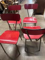 4 stuks rode formica stoelen, Ophalen, Huis en Inrichting