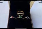 Ring goud met diamanten en saffierm robin en smaragd, Sieraden, Tassen en Uiterlijk, Ringen, Nieuw, Ophalen of Verzenden, 17 tot 18