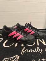 Zwarte Adidas Superstar met roze strepen, maat 39 1/3, Adidas, Zwart, Ophalen of Verzenden, Sneakers of Gympen