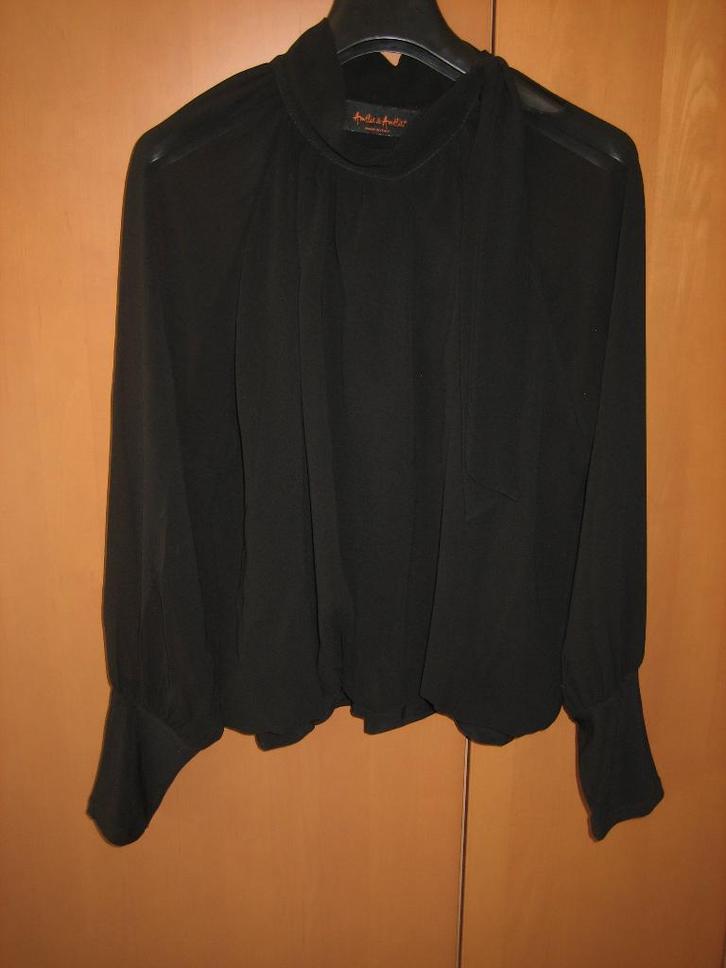 Chique zwarte blouse AMELIE & AMELIE maat L snazzeys, Kleding | Dames, Blouses en Tunieken, Nieuw, Maat 42/44 (L), Zwart, Verzenden