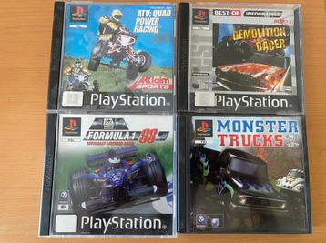 4 leuke race games (PlayStation 1) beschikbaar voor biedingen