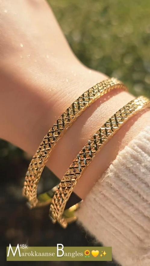 18k gouden 🇲🇦 Marokkaanse armband / bangles 19.5 gram, Sieraden, Tassen en Uiterlijk, Ringen, Zo goed als nieuw, Dame, Goud