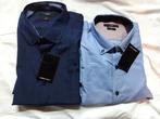 2x nieuwe slim overhemden maat L, Ophalen of Verzenden, Nieuw, Blauw, Halswijdte 41/42 (L)