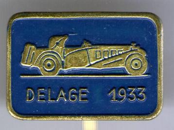 Delage 1933 blauw op koper auto speldje ( A_229 ) beschikbaar voor biedingen