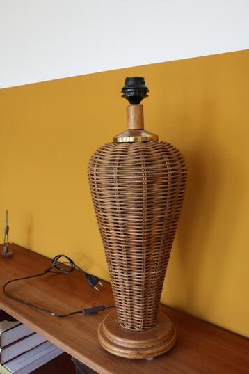 tafellamp Staande lamp - Hout, Metaal - Birmese rotan stalam beschikbaar voor biedingen