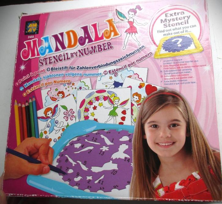 Mandala Sjablonen volgens nummer~Stencil's by number, Kinderen en Baby's, Speelgoed | Educatief en Creatief, Gebruikt, Knutselen