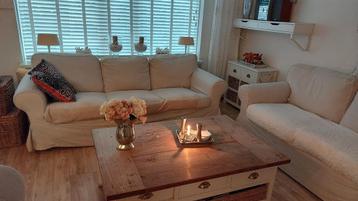 Ikea ektorp bank 3 zits met zandkleurige hoes