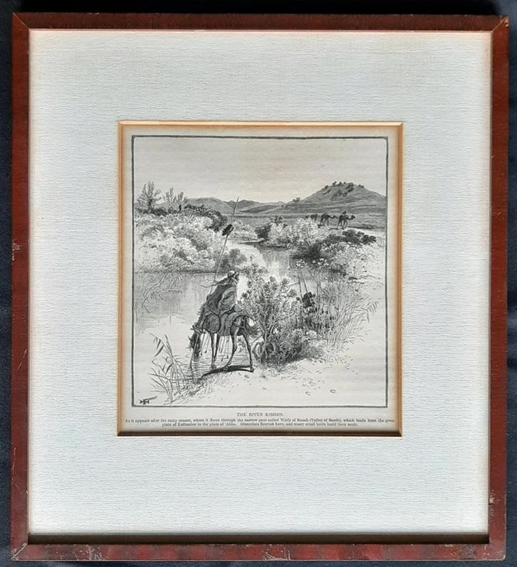 The River Kishon, Antiek en Kunst, Kunst | Etsen en Gravures, Ophalen of Verzenden