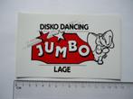 sticker JUMBO disco dancing lage retro olifant, Verzamelen, Stickers, Verzenden