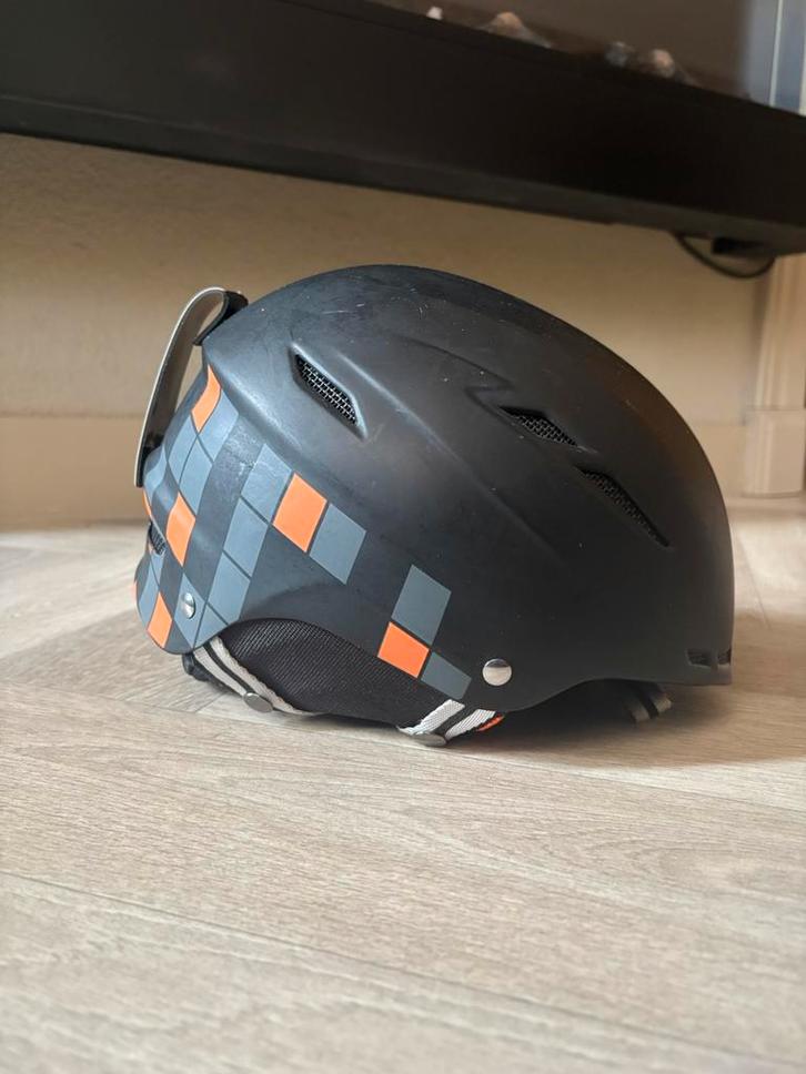 Ski Helm Spex Zwart en Oranje, Sport en Fitness, Skiën en Langlaufen, Gebruikt, Overige typen, Skiën, Overige merken, Minder dan 100 cm