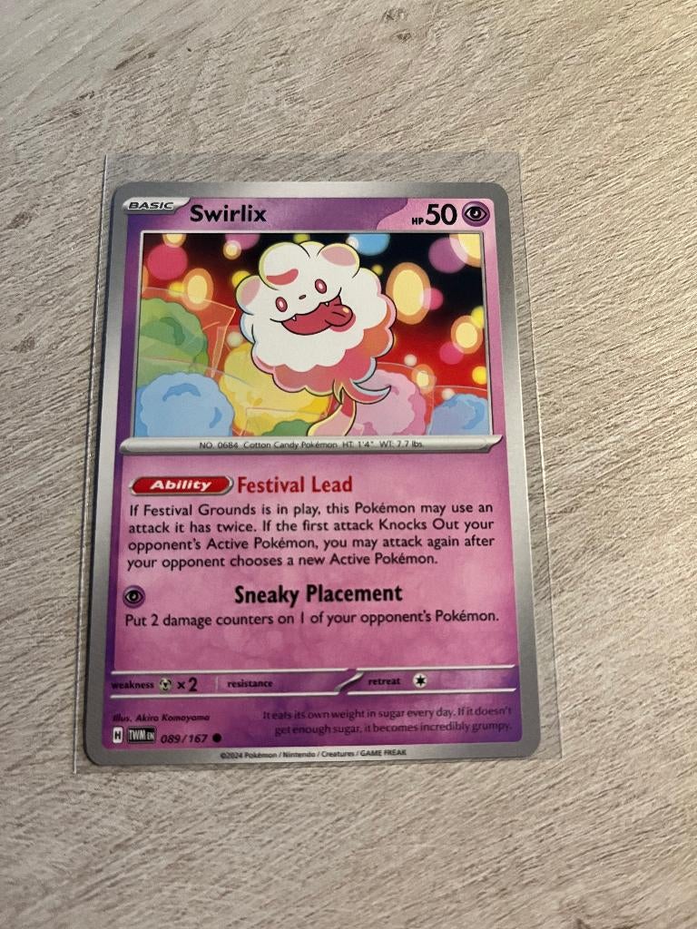 Swirlix 089/167 Twilight Masquerade - Pokémon Kaart, Ophalen of Verzenden, Nieuw, Losse kaart
