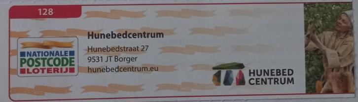 Postcodeloterij bon 128 Hunebedcentrum, Tickets en Kaartjes, Kortingen en Cadeaubonnen, Drie personen of meer, Overige typen, Kortingsbon