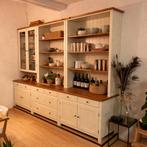 Wandmeubel kast boeken servies lades planken hout 216x276x48, Huis en Inrichting, Kasten | Buffetkasten, Gebruikt, 200 cm of meer