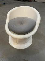 Retro Space age stoel met opbergvak, Huis en Inrichting, Stoelen, Kunststof, Gebruikt, Wit, Ophalen of Verzenden