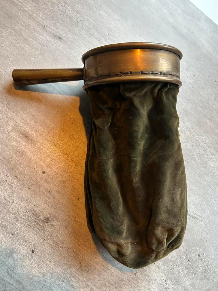 Antieke Collectezak met Handvat, letter S, Antiek en Kunst, Antiek | Religie, Ophalen of Verzenden