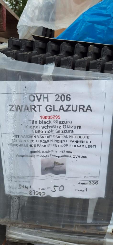 Dakpannen - Zwart Glazura OVH 206, Doe-het-zelf en Verbouw, Dakpannen en Dakbedekking, Gebruikt, Dakpannen, Steen of Klei, Zwart