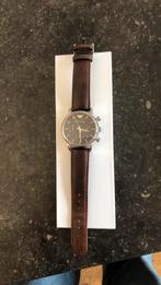 Emporio Armani chronograaf 5ATM heren bruin, Sieraden, Tassen en Uiterlijk, Horloges | Heren, Overige merken, Leer, Staal, Polshorloge