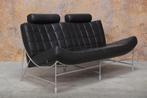 ZGANieuw zwarte leren Leolux Volare design bank, Leolux, Leolux, Design, 150 tot 200 cm