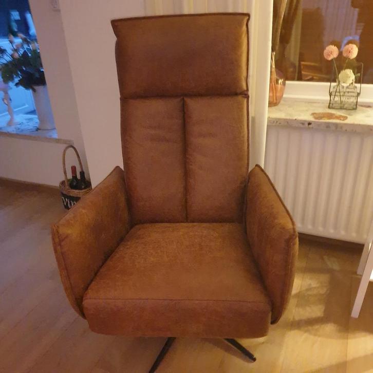 relaxstoel te koop weinig gebruikt. Is alsnieuw, Huis en Inrichting, Fauteuils, Zo goed als nieuw, Leer, 50 tot 75 cm, 75 tot 100 cm