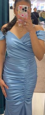 Avondjurk gala jurk blauw satijn look, Blauw, Ophalen of Verzenden, Zo goed als nieuw, Maat 36 (S)