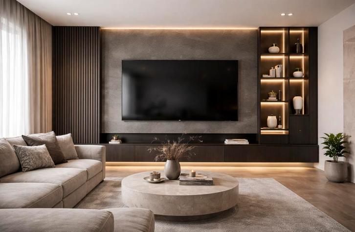 Op maat Zwevend Paneel Cinewal – Modern & Luxe TV Wandmeubel, Huis en Inrichting, Kasten | Televisiemeubels, Nieuw, 150 tot 200 cm
