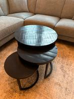 3 mooie salontafels te koop in het zwart, 50 tot 100 cm, Minder dan 50 cm, Rond, Gebruikt