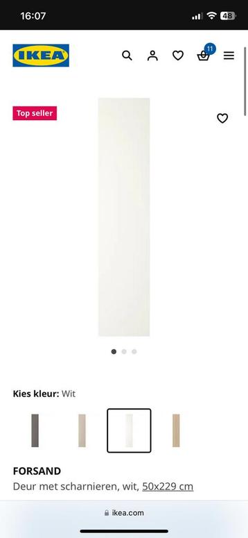 Eenvoudige witte kastdeur voor IKEA PAX kast beschikbaar voor biedingen