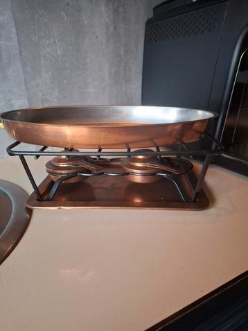 SPRING koperen Rechaud met Vispan - Zwitsers  beschikbaar voor biedingen