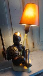 Oude blackamoor tafellamp afro- americana  lamp, Ophalen of Verzenden