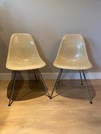 2 Eames DSX glasvezel kuipstoelen Vitra Herman Miller, Ophalen, Zo goed als nieuw, Wit, Twee