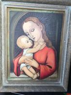 schilderij Maria met kindje Jezus, Overige typen, Gebruikt, Ophalen of Verzenden, Christendom | Katholiek